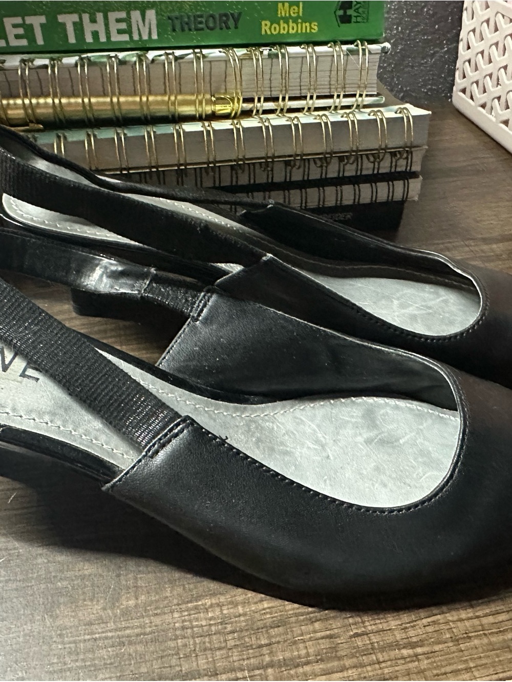 Anne Klein Flex Black Slingback Heels